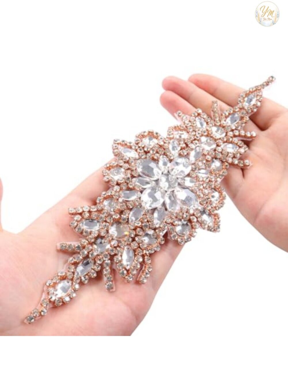 Wedding Sash Belt Bridal Rhinestone Applique Crystal Pearl Handmade 5 Pack